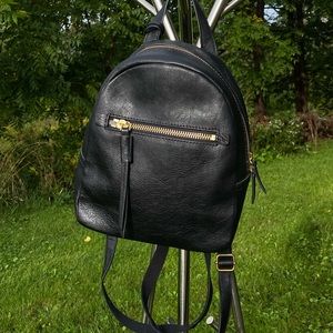 Fossil Black Leather Mini Backpack